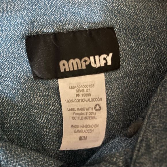 Amplify Blue Short Sleeve Button Down Shirt - Picture 2 of 5